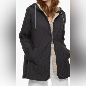 Bernardo Wave Quilted Swing‎ Coat Black Size XS